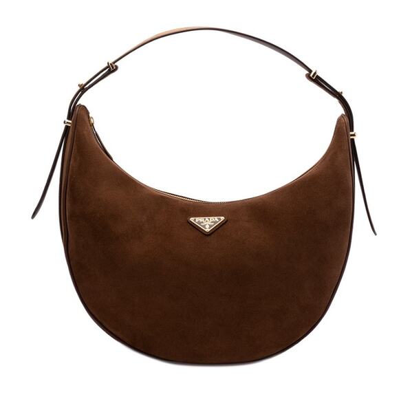 $4200 NEW PRADA BROWN SUEDE ARQUE LARGE HOBO BAG PURSE AUTHENTIC! - Picture 1 of 16